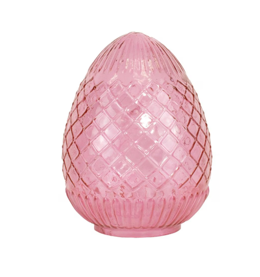 Annalise Glass Egg in Pink, 8"
