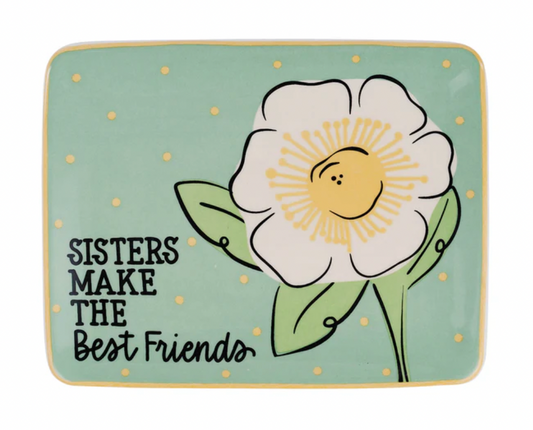 Sisters Best Friends Flower Trinket Tray