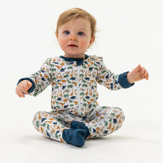 Burlebo Baby Zip Up-Dino-Mite