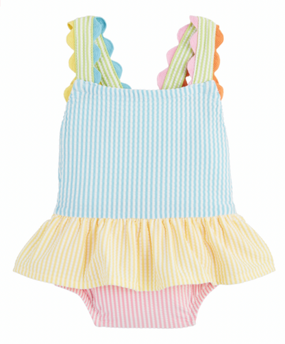 Girls' Seersucker Ric Rac Swimsuit