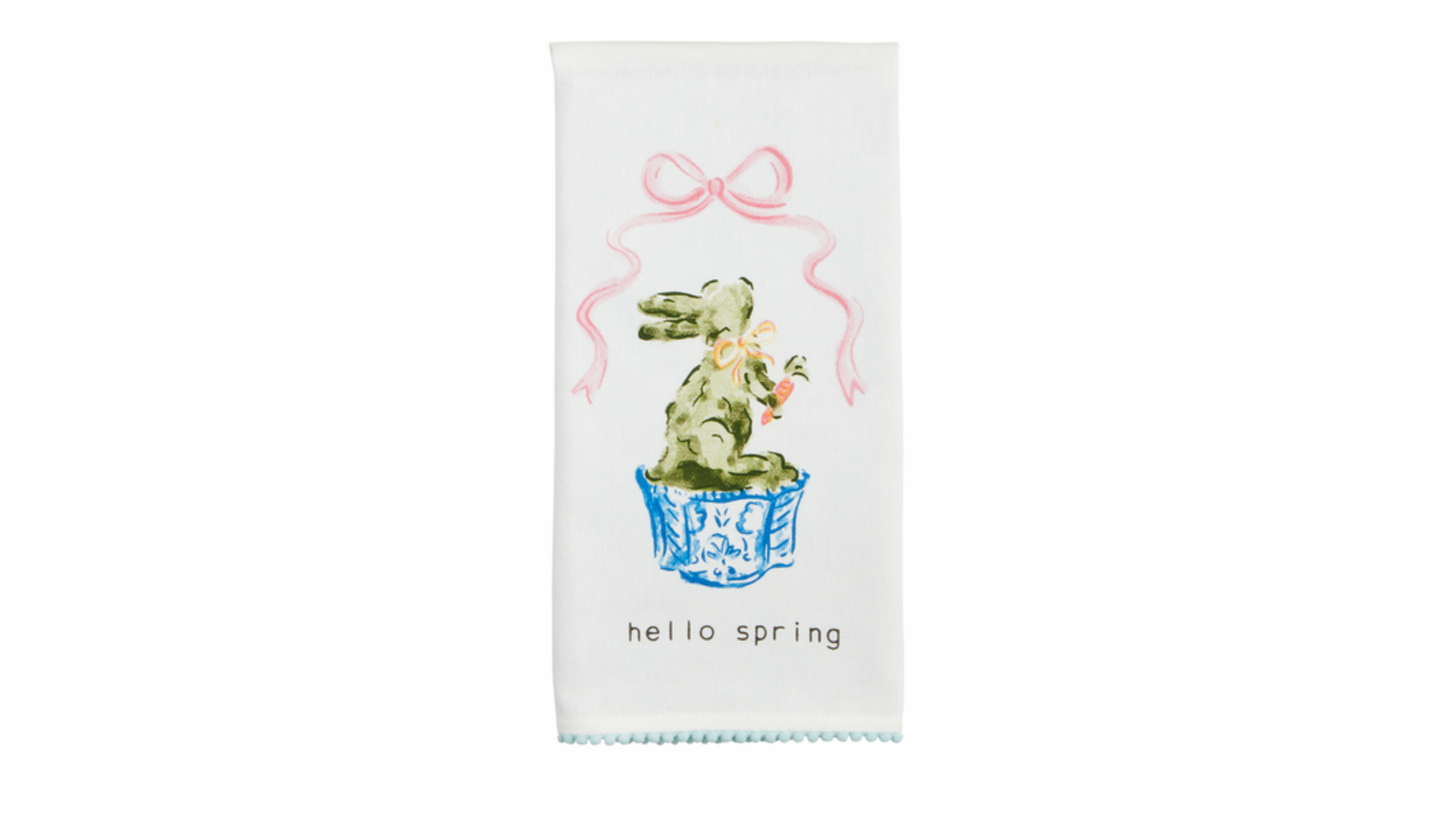 Hello Spring Topiary Towel