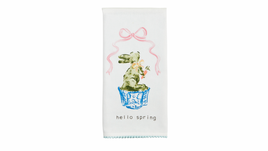 Hello Spring Topiary Towel