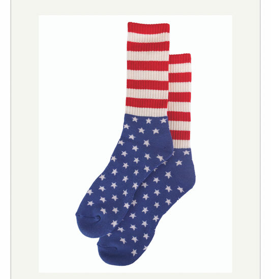 Mens Crew Knit USA Sock