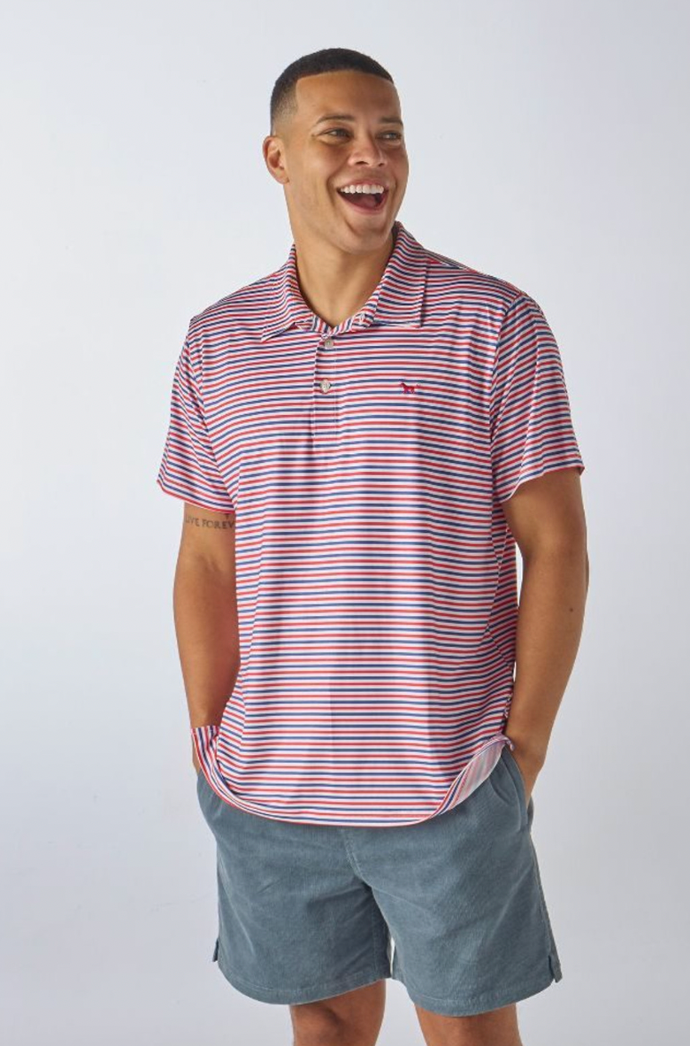Mens Polo-Red Stripe