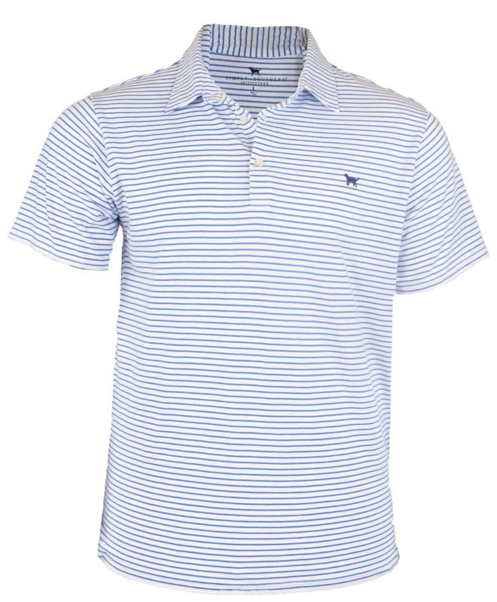 Mens Polo-Blue Stripe