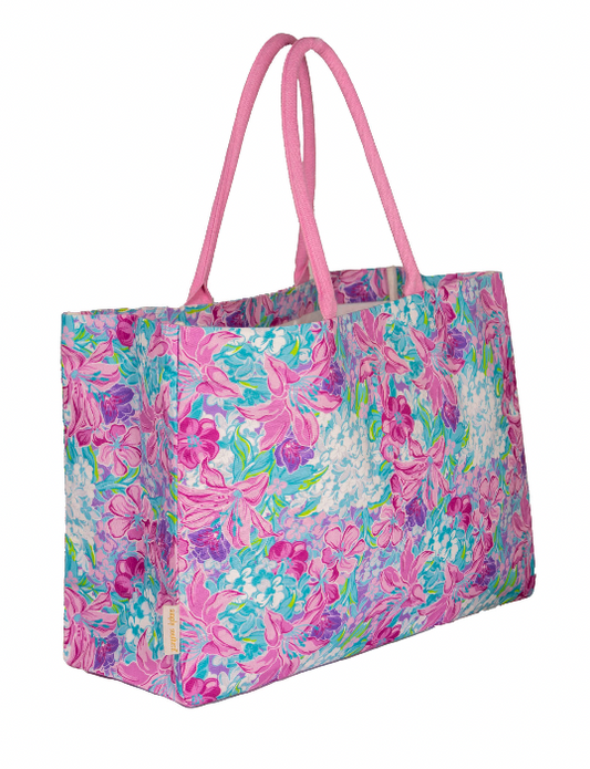 Seaside Pink Flower Bag Tote