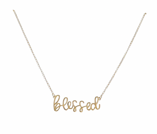 16" 18K Gold "Blessed" Necklace