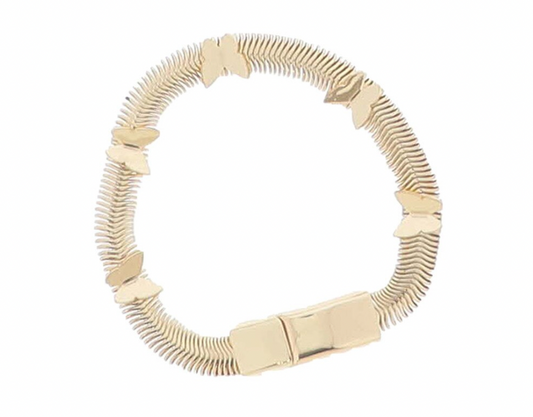 Gold Bracelet with Gold Butterflies