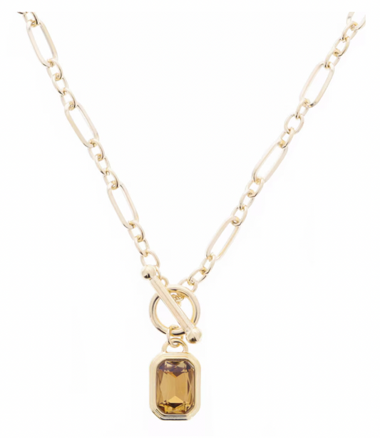 16" Thick Topaz Emerald Necklace
