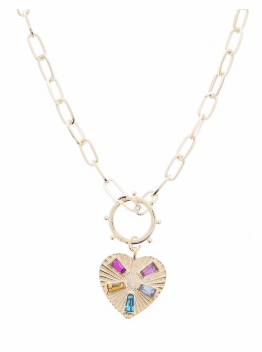 16" Starburst Multi Crystal Necklace