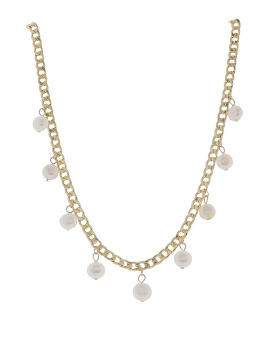 18"-24" Gold Pearls Stations Necklace