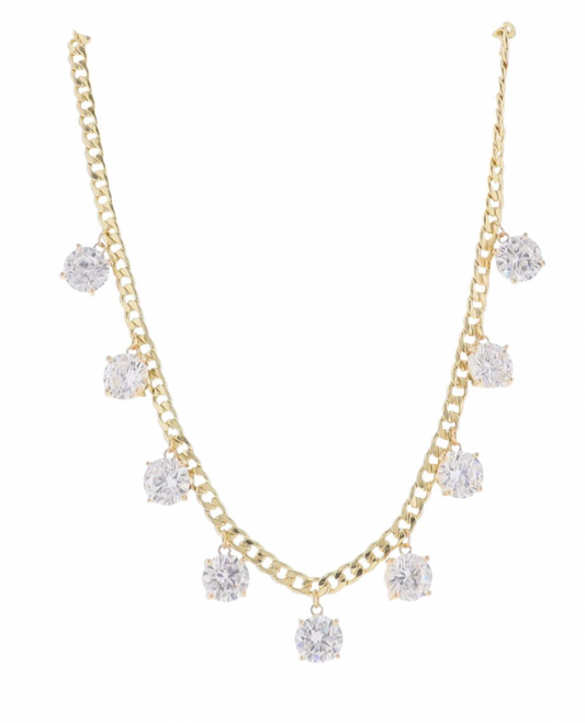 18"-24" Gold Clear Stations Necklace