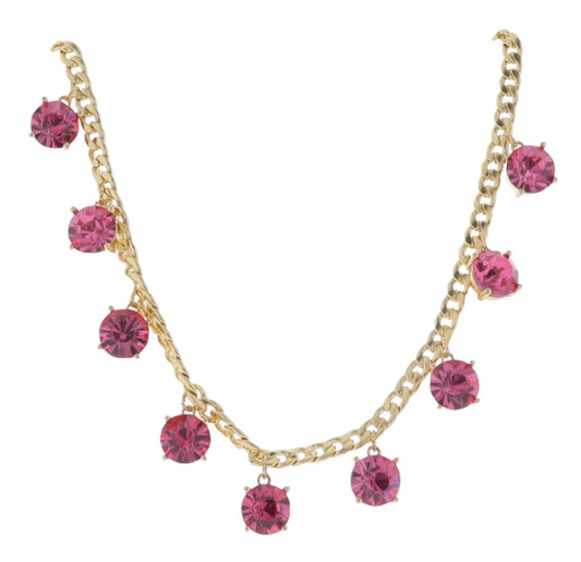 18"-24" Gold Pink Stations Necklace