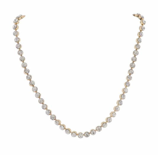 14" Gold Small Crystals Necklace