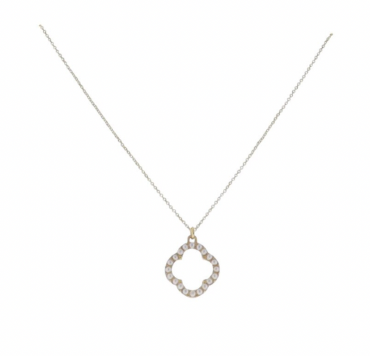 Gold Necklace with Open Quatrefoil