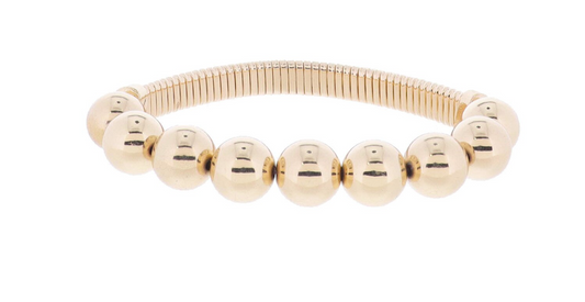 Gold Beaded Stretchy Gold Bracelet