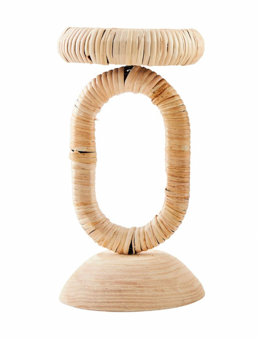 Rattan Wrapped Candlestick