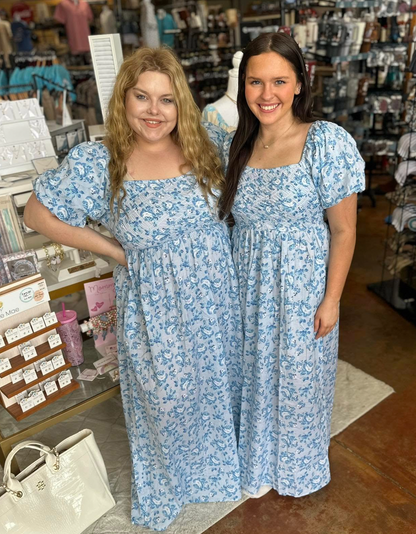 Blue & White Smocked