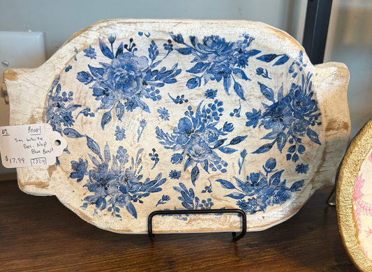 D2 Sm White Dec. Nap Blue Bowl