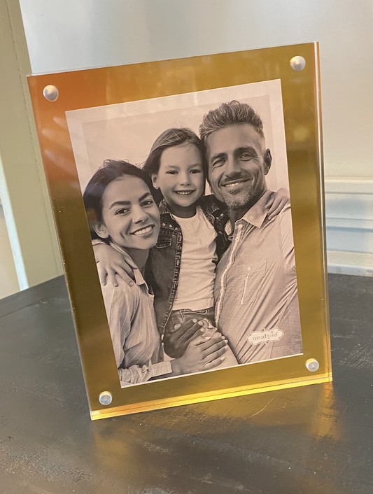 Large Brass Acrylic Frame