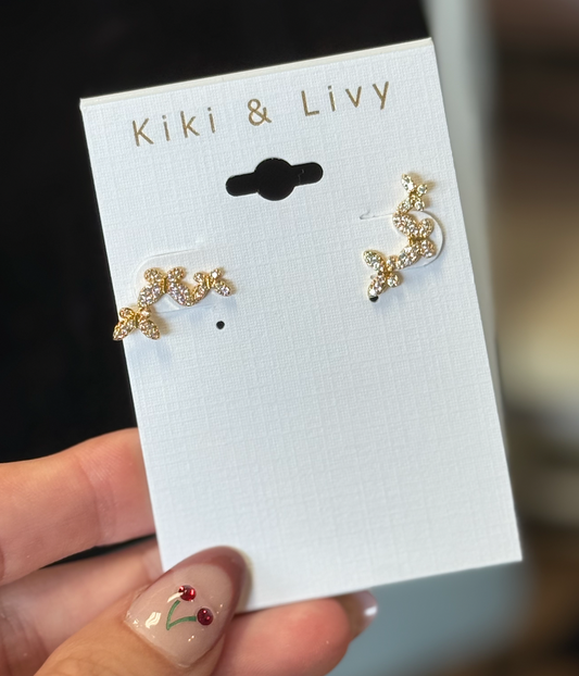 Triple butterfly studs