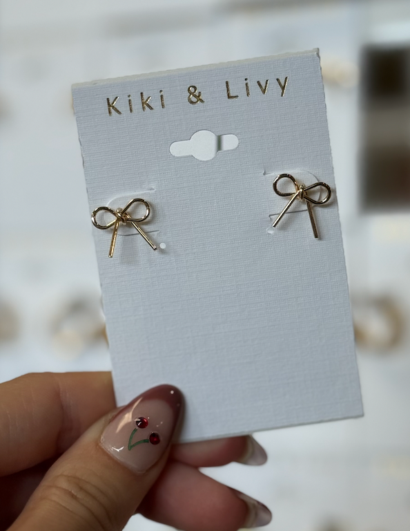 Gold Bow Studs