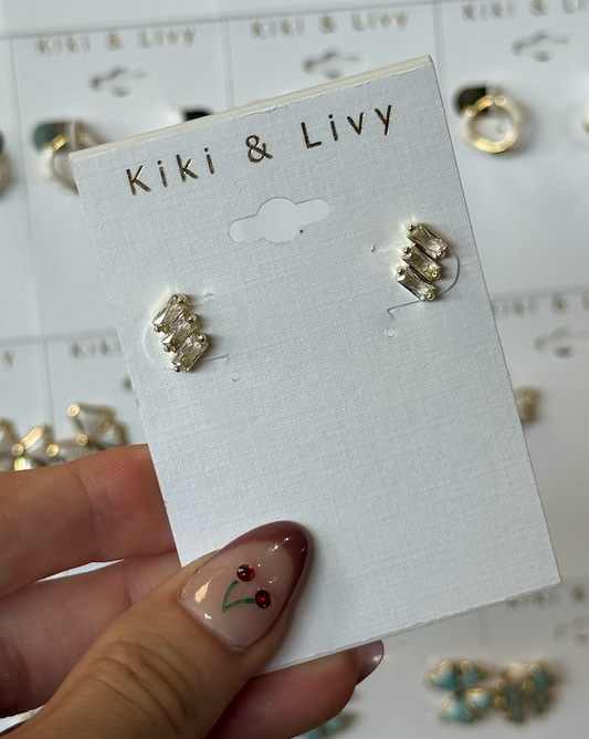 Triple Stone Studs