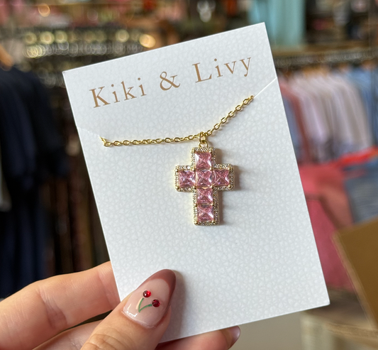 Pink Cross Necklace