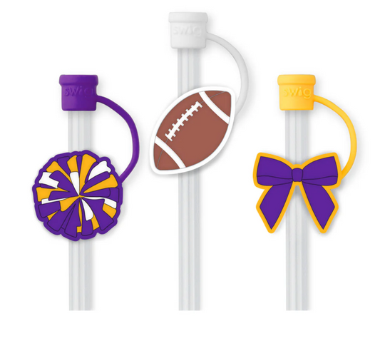 We’ve Got Spirit Purple+Yellow Straw Topper Set