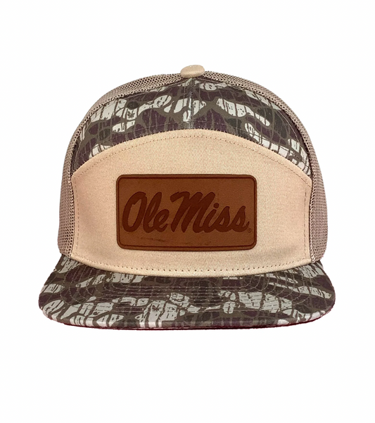 Ole Miss Script Leather Patch