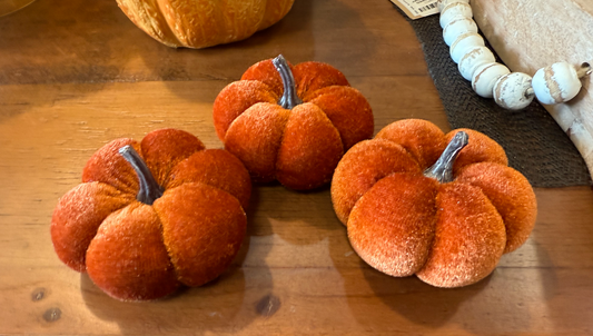 Fabric Pumpkins-Dark Orange