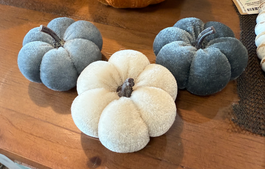 Fabric Pumpkins-Blue Mix