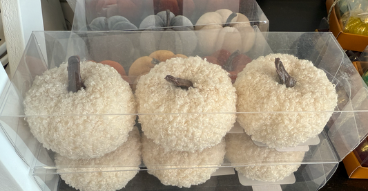 Fabric Pumpkins-White Sherpa