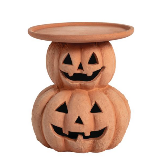 Stacked Jack-O-Lantern Pillar Holder