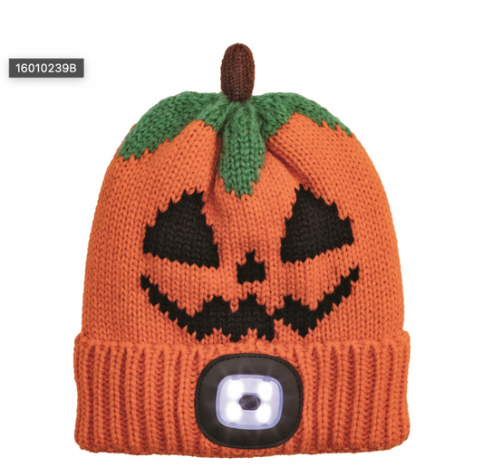 Pumpkin Halloween Flashlight Hat