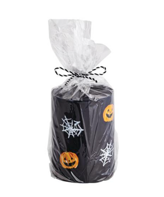 Black Halloween Pillar Candle