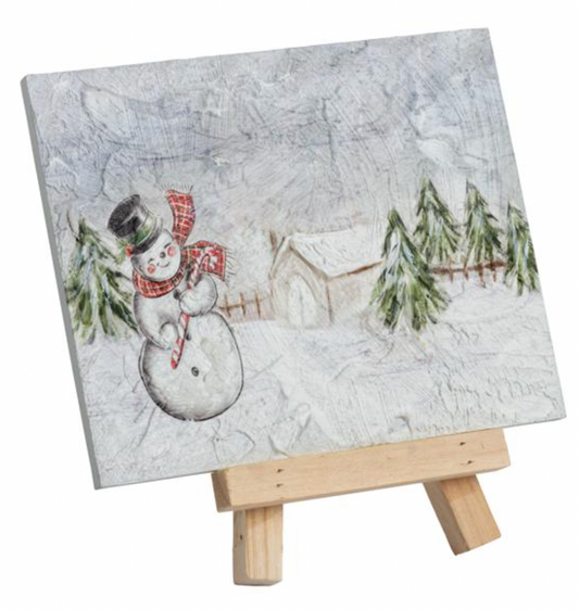 Snowman Easel Plaque