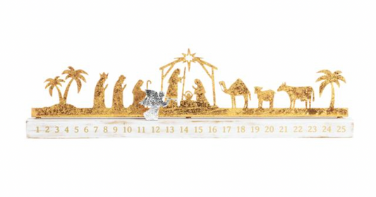 Gold Nativity Countdown To Christmas