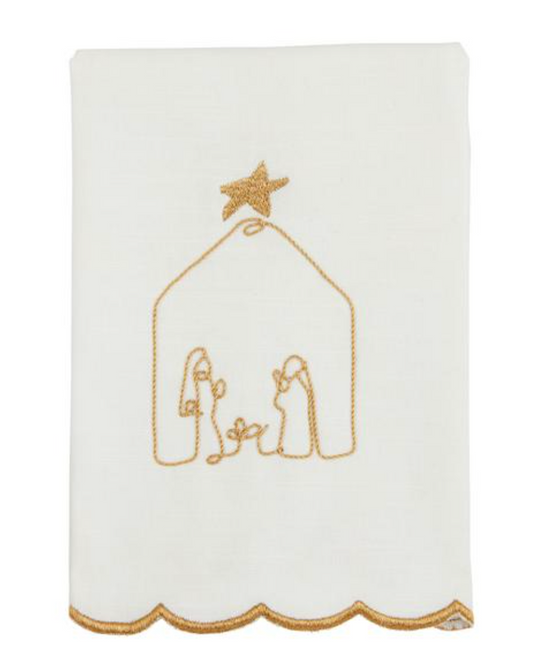 Nativity Gold Scallop Towel