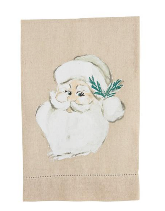 White Santa Painted Towel