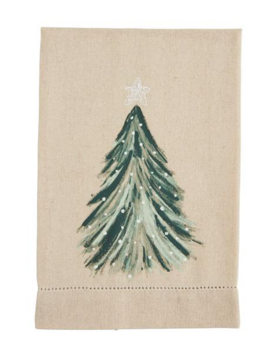 White Tree Painted Towel