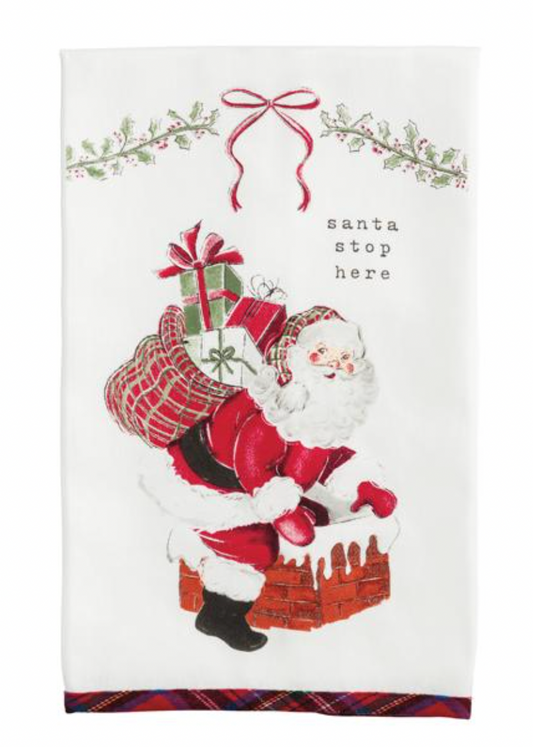 Santa Stop Here Printed Towel