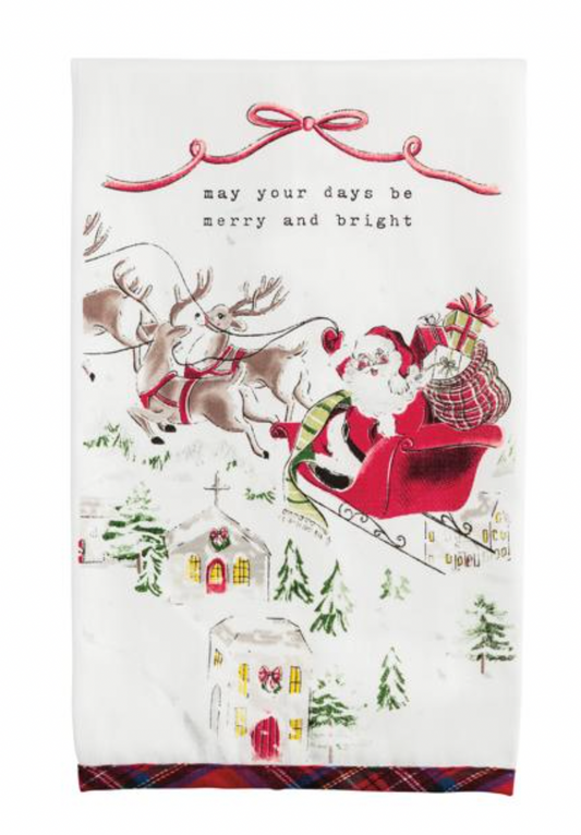 Santa's Sleigh Printed Towel