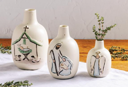 Small Nativity Bud Vase