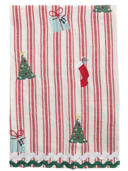 Christmas Tree Embroidered Towel