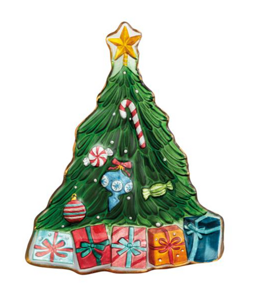 Christmas Tree Glass Platter