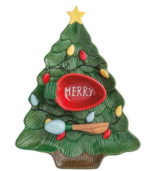 Christmas Tree Chip And Dip Set