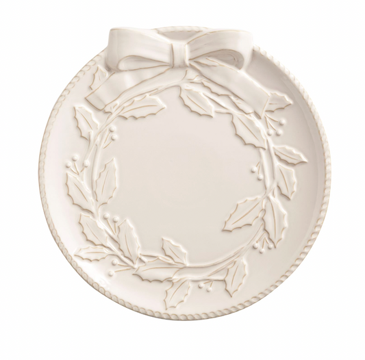 White Wreath Platter Set