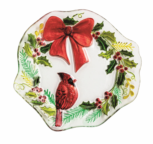 Fused Glass Wreath Plate