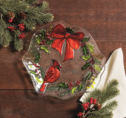 Fused Glass Wreath Plate